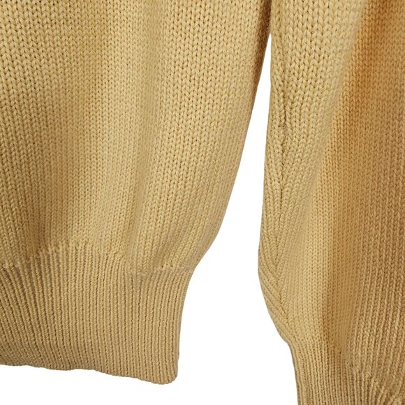 VTG HermanGeist Womens S Sweater Embroidered Floral Mustard Wool Warm Grannycore - Picture 13 of 14